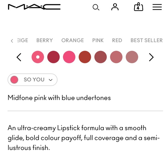 MAC 🎀 Best Seller Amplified lipstick “So You” Full size NIB - Picture 8 of 9